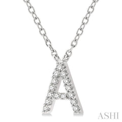 'A' Initial Diamond Pendant