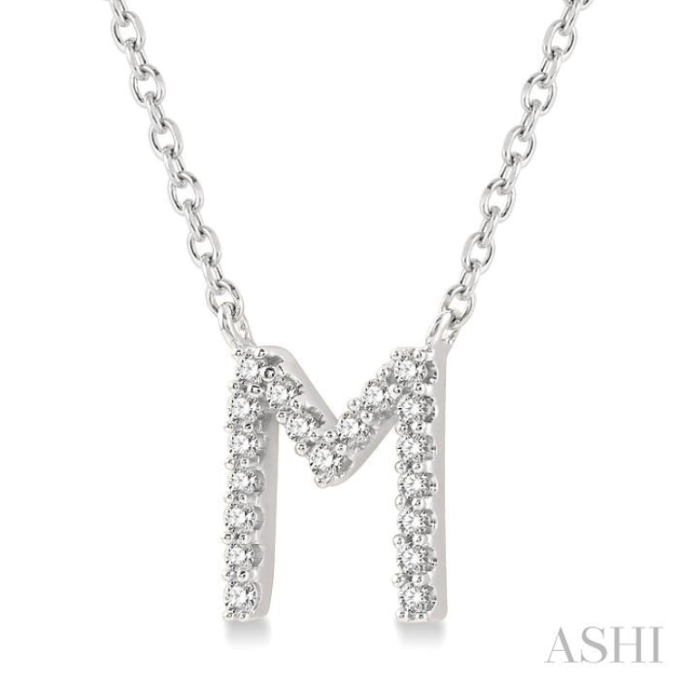 'M' Initial Diamond Pendant