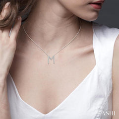 'M' Initial Diamond Pendant