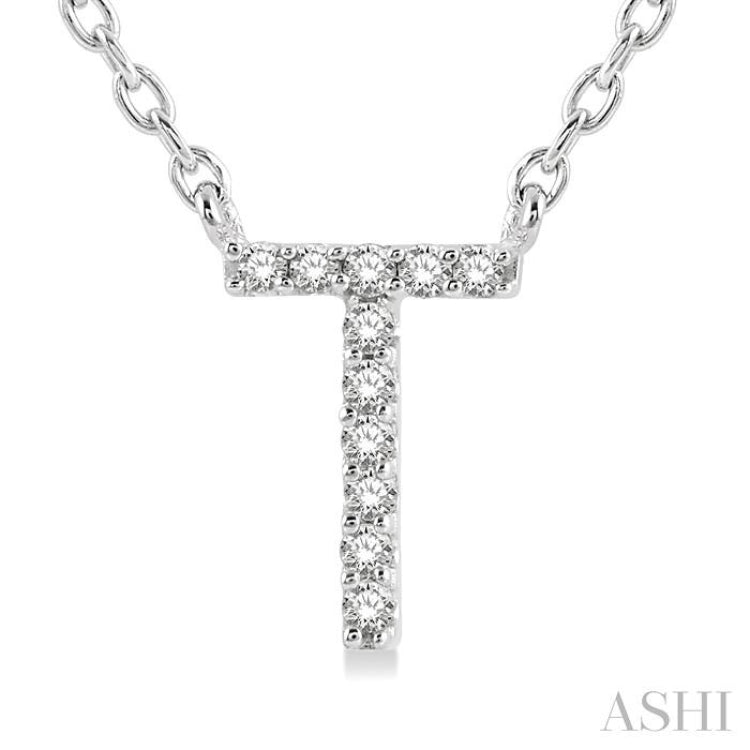 'T' Initial Diamond Pendant