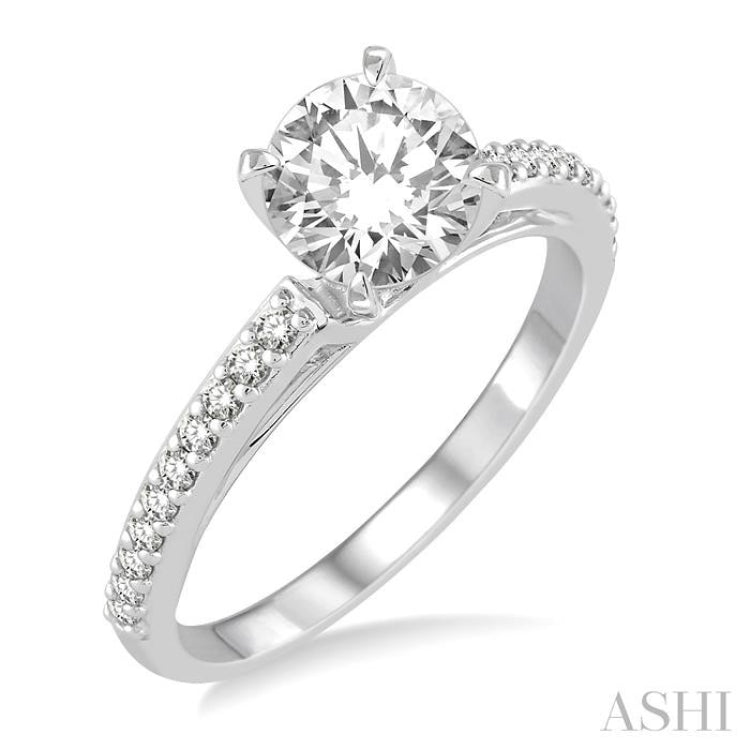 Round Shape Semi-Mount Diamond Engagement Ring