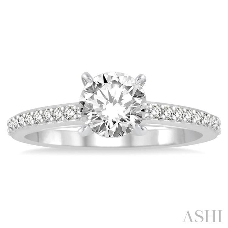 Round Shape Semi-Mount Diamond Engagement Ring