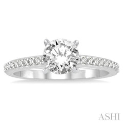 Round Shape Semi-Mount Diamond Engagement Ring