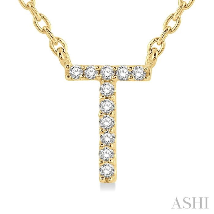 'T' Initial Diamond Pendant