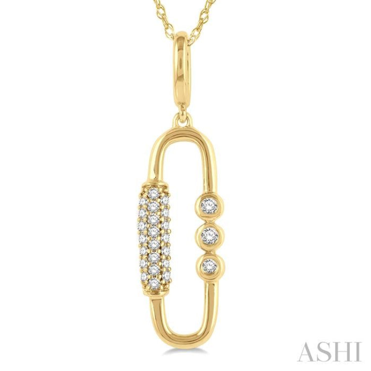 Paper Clip Diamond Fashion Pendant