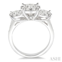 Round Shape Past Present & Future Lovebright Essential Diamond Ring