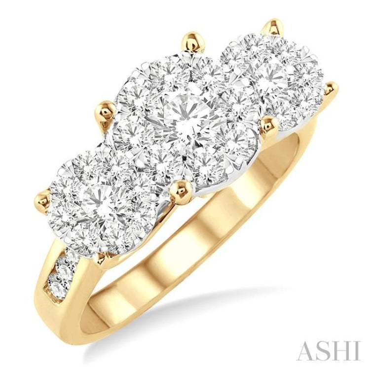 Round Shape Past Present & Future Lovebright Essential Diamond Ring