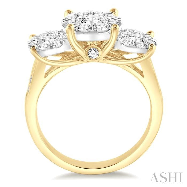 Round Shape Past Present & Future Lovebright Essential Diamond Ring