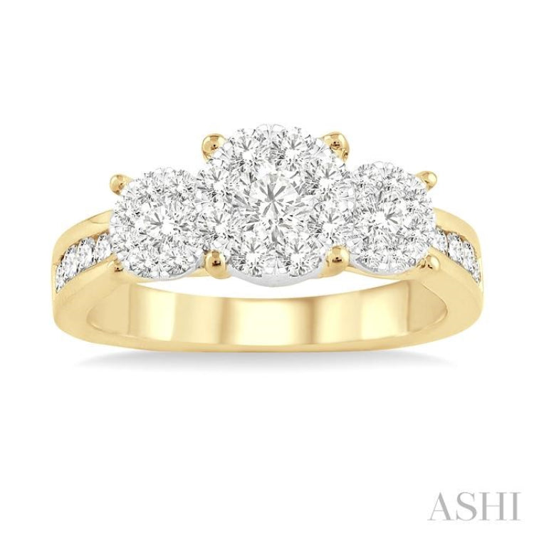 Round Shape Past Present & Future Lovebright Essential Diamond Ring