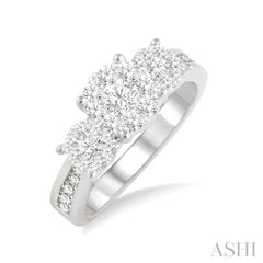 Round Shape Past Present & Future Lovebright Essential Diamond Ring