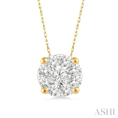 Round Shape Lovebright Essential Diamond Solitaire Pendant