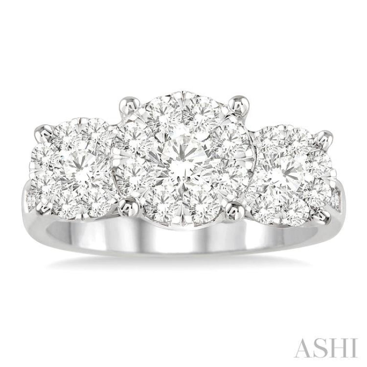 Round Shape Past Present & Future Lovebright Essential Diamond Ring