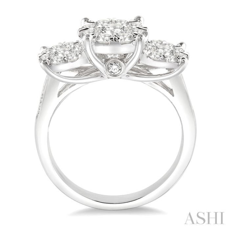 Round Shape Past Present & Future Lovebright Essential Diamond Ring