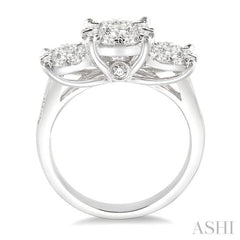 Round Shape Past Present & Future Lovebright Essential Diamond Ring