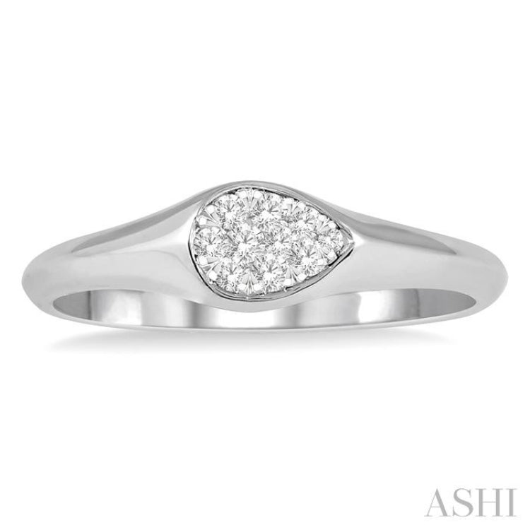 Pear Shape Lovebright Essential Diamond Signet Ring