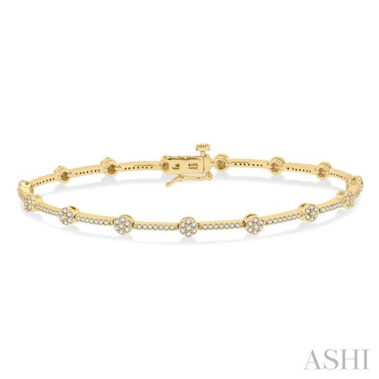 Cluster Floral Diamond Fashion Bracelet