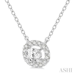 Oval Shape East-West Petite Halo Diamond Fashion Pendant