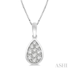 Pear Shape Bezel Set Diamond Pendant