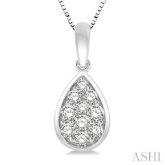 Pear Shape Bezel Set Diamond Pendant