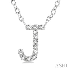 'J' Initial Diamond Pendant