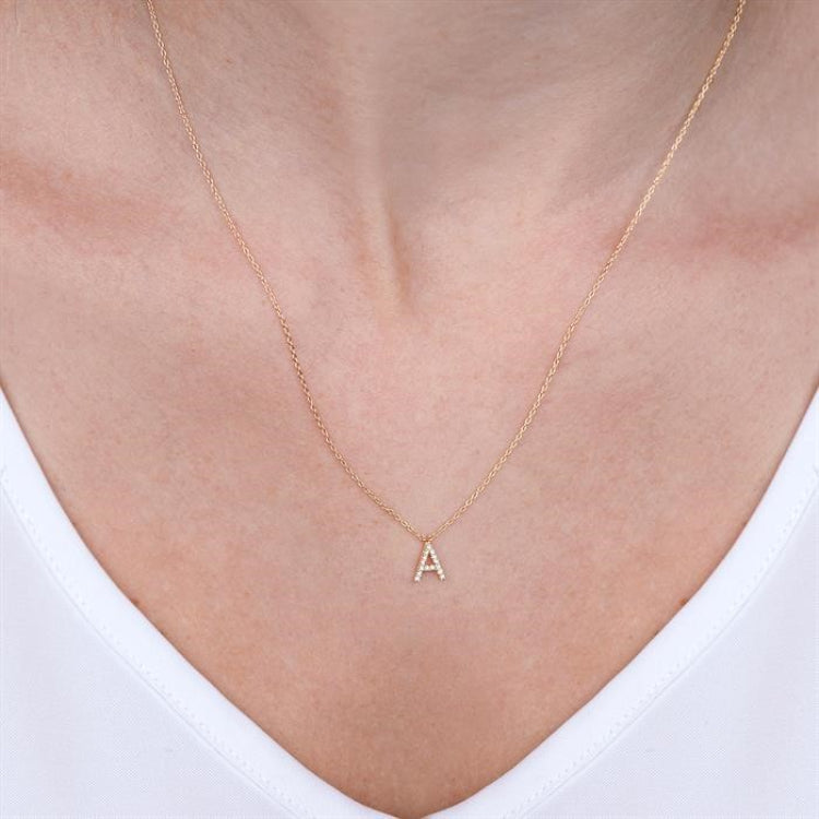 'J' Initial Diamond Pendant