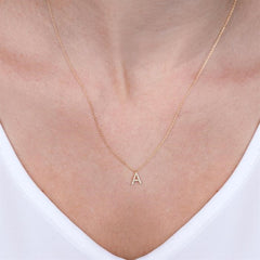 'J' Initial Diamond Pendant