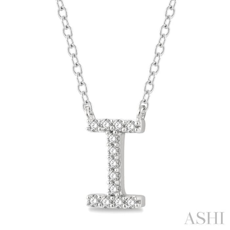 'I' Initial Diamond Pendant