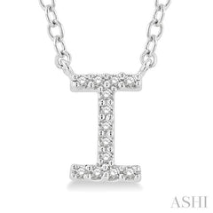 'I' Initial Diamond Pendant