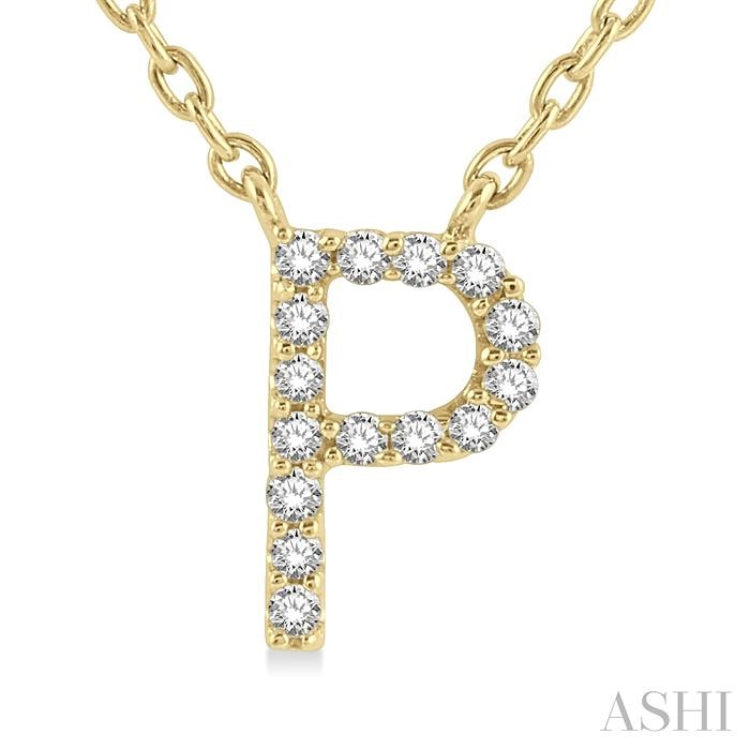 'P' Initial Diamond Pendant