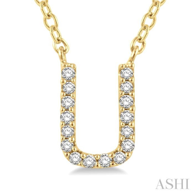 'U' Initial Diamond Pendant