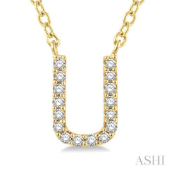 'U' Initial Diamond Pendant