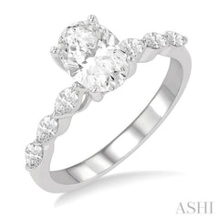 Oval Shape Semi-Mount Diamond Engagement Ring