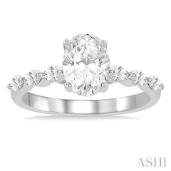 Oval Shape Semi-Mount Diamond Engagement Ring