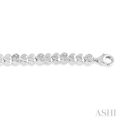 Silver Heart Shape Diamond Bracelet