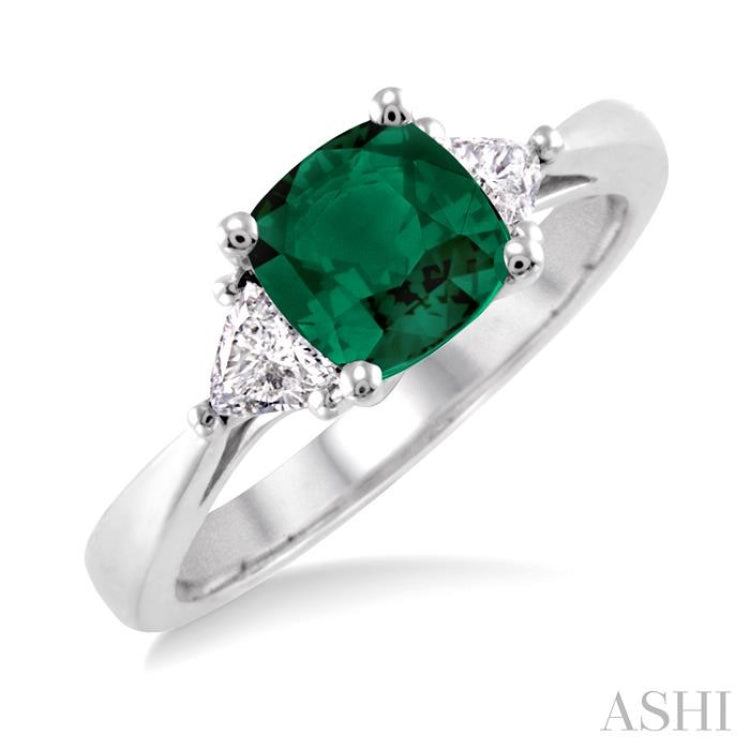 Cushion Shape Gemstone & Diamond Ring