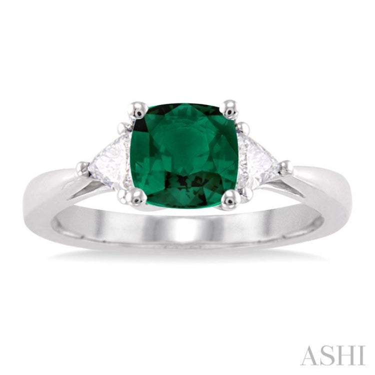 Cushion Shape Gemstone & Diamond Ring