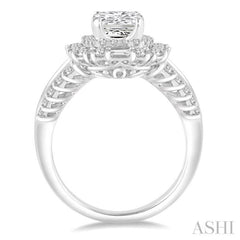 Cushion Shape Semi-Mount Halo Diamond Engagement Ring