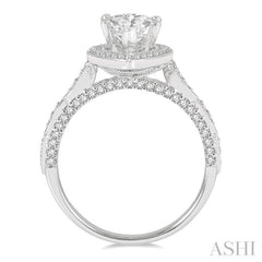 Marquise Shape Semi-Mount Halo Diamond Engagement Ring