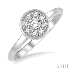 Round Shape Bezel Set Diamond Ring