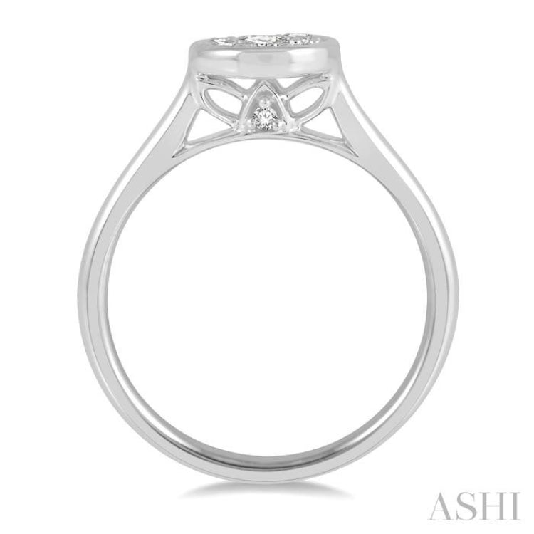 Round Shape Bezel Set Diamond Ring