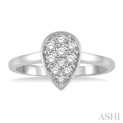 Pear Shape Bezel Set Diamond Ring