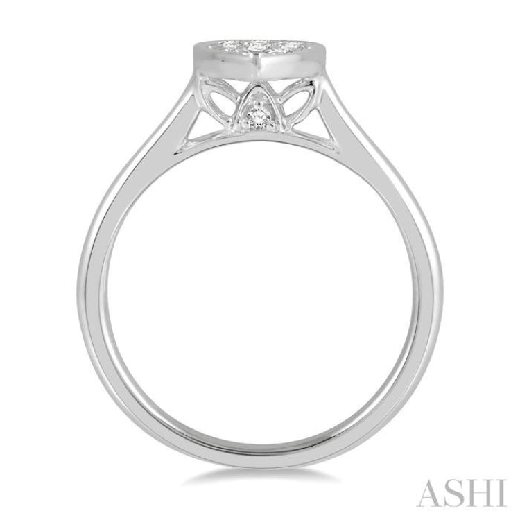 Pear Shape Bezel Set Diamond Ring