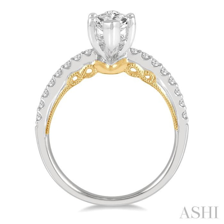 Marquise Shape Semi-Mount Diamond Engagement Ring