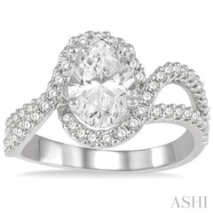 Oval Shape Semi-Mount Diamond Engagement Ring