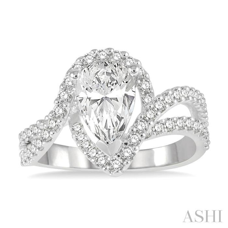 Pear Shape Semi-Mount Diamond Engagement Ring