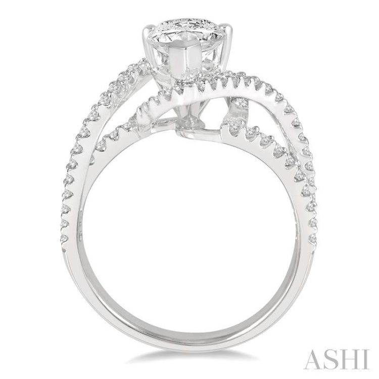 Pear Shape Semi-Mount Diamond Engagement Ring