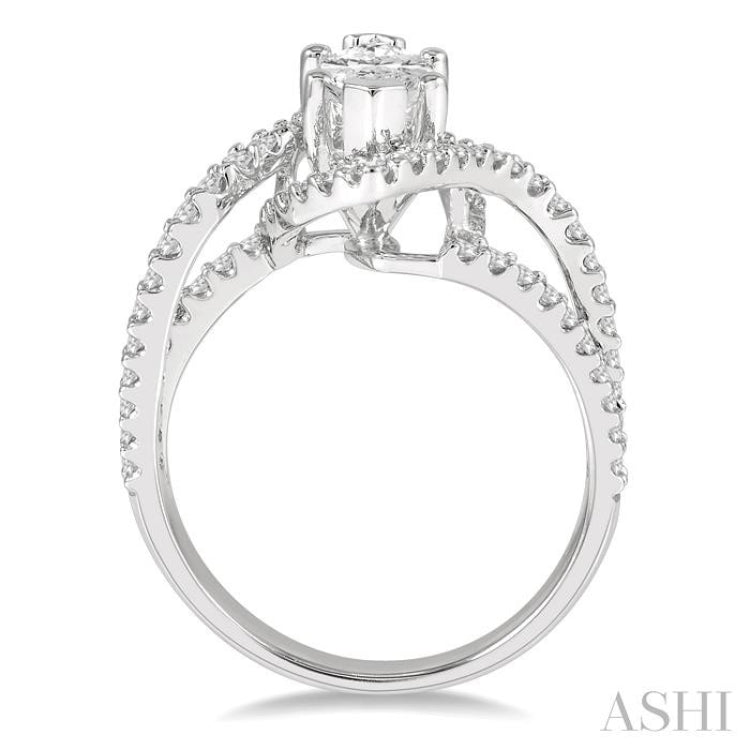 Marquise Shape Semi-Mount Diamond Engagement Ring