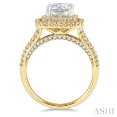 Cushion Shape Semi-Mount Halo Diamond Engagement Ring