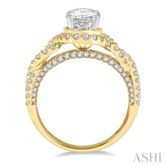 Oval Shape Semi-Mount Halo Diamond Engagement Ring