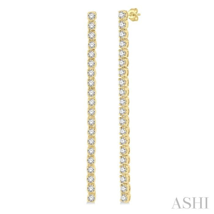 Diamond Tennis Long Earrings